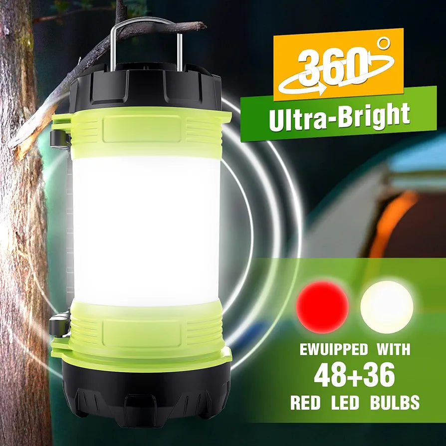 Rechargeable Camping Lantern - 800LM, 6 Lighting Modes, Waterproof, Portable LED Light for Camping, Hiking, Emergencies & Outdoor Adventures