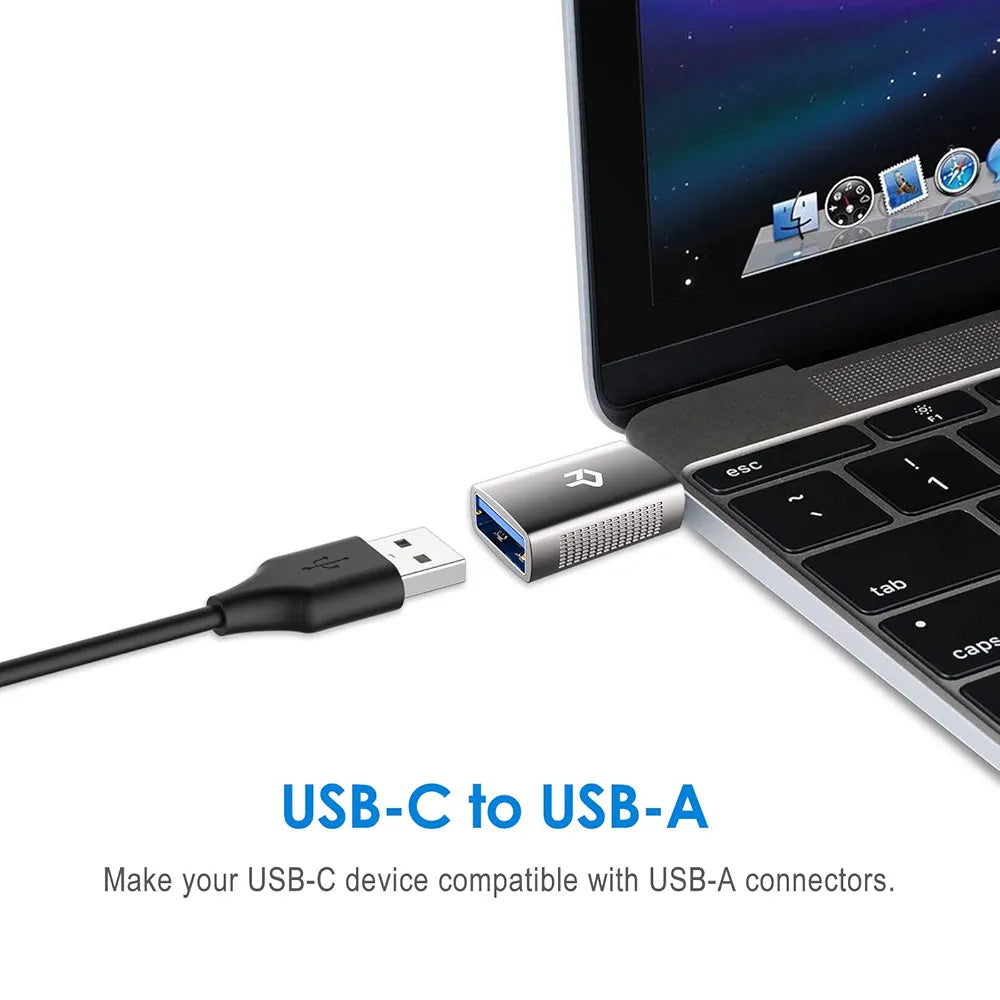 Rankie USB C Adapter Hi-speed USB Type C to USB-A 3.0, 2-Pack, Black