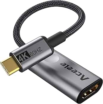 Aceele USB C to HDMI Adapter, 4K USB C HDMI Adapter Thunderbolt 3/4 USB-C 3.1 Gen 2 to HDMI Adapter, Compatible with iPhone 15 Plus Pro Max, MacBook Air/Pro, iPad Pro, Galaxy S23/S22, Dell