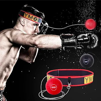 Training Reflex Ball - Adjustable Elastic Head Band, Light Weight Soft Foam Balls - Improve Hand to Eye Coordination, Reaction Speed, Focus, Accuracy - Cardio Sports Exercise Equipment