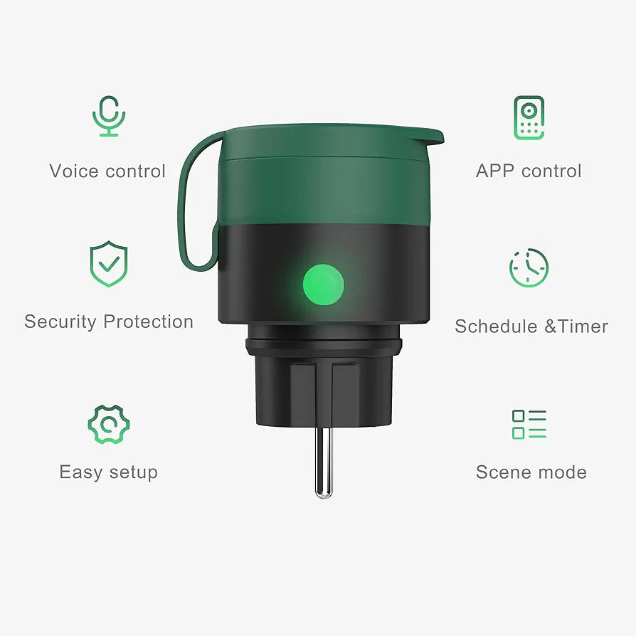 UCOMEN WLAN smart sockets, green pack of 4 plugs