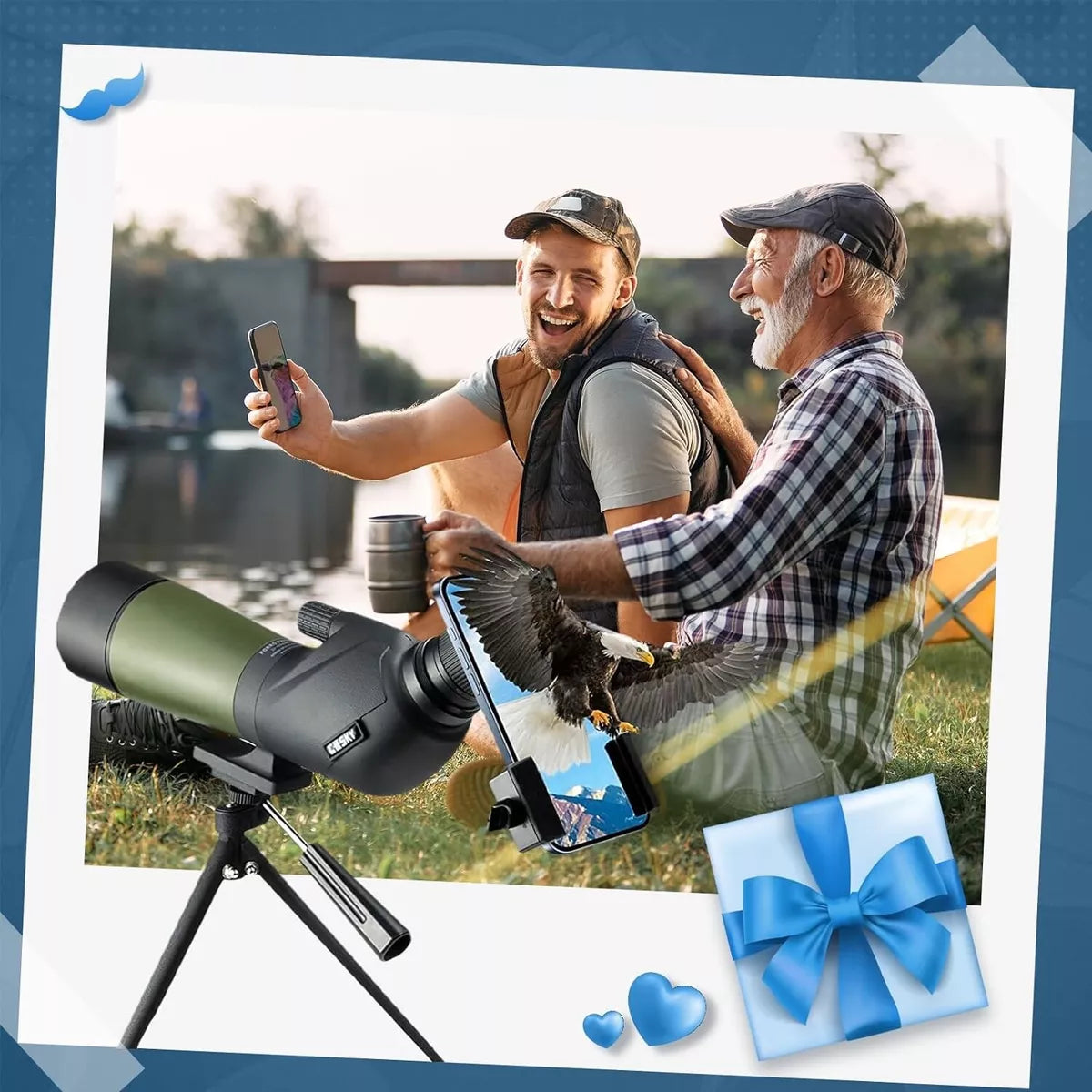 Gosky 20-60 x 80 Porro Prism Spotting Scope - Waterproof Spotting Scope for Bird Watching, Target Shooting, Archery, Outdoor Activities - with Tripod and Digiscope Adapter