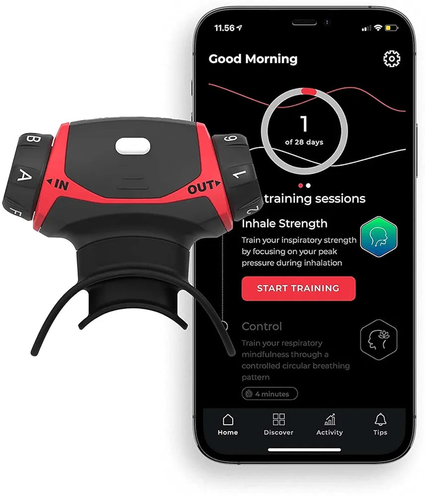 Airofit Pro ™ Smart Breathing Trainer for Lungs Created by The Most Recognized Breathing Experts On The Planet | Breathing Exercise Device - Perfect for Everyone Seeking Better Fitness and Strength