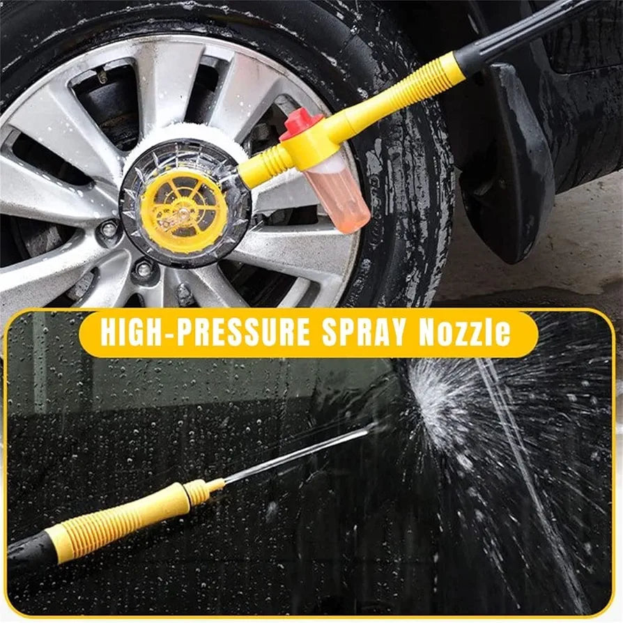New Auto Rotating Retractable Car Wash Brush, Car Wash Brush with Long Handle, 360° Spin Car Mop Automatically Foams Car Wash Kit, Removable Microfiber Car Cleaning Brush for Car RV Truck Garden