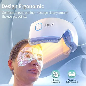 Slimpal Eye Massager, Heated Eye Massager for Migraines, Headache Massager with Heat and Vibration, Eye Strain Relief, Temple Massager for Sleep, Relaxation Gifts for Women/Men