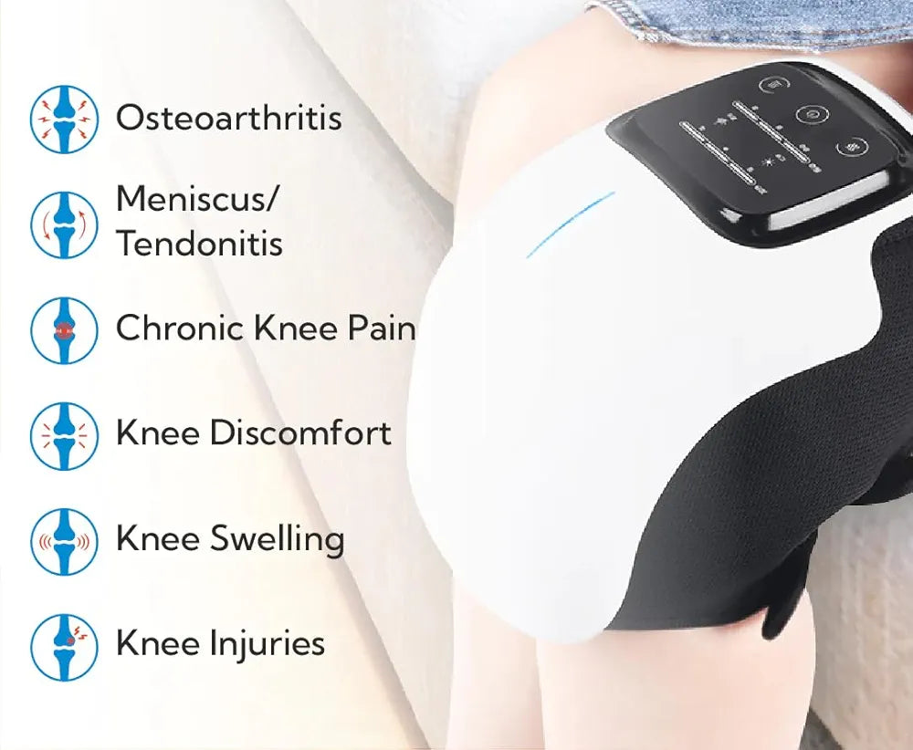 Knee Massager | Infrared Laser Massage I Heat I Vibration | Knee Joint Pain Recovery | Cordless | LED Touch Screen I