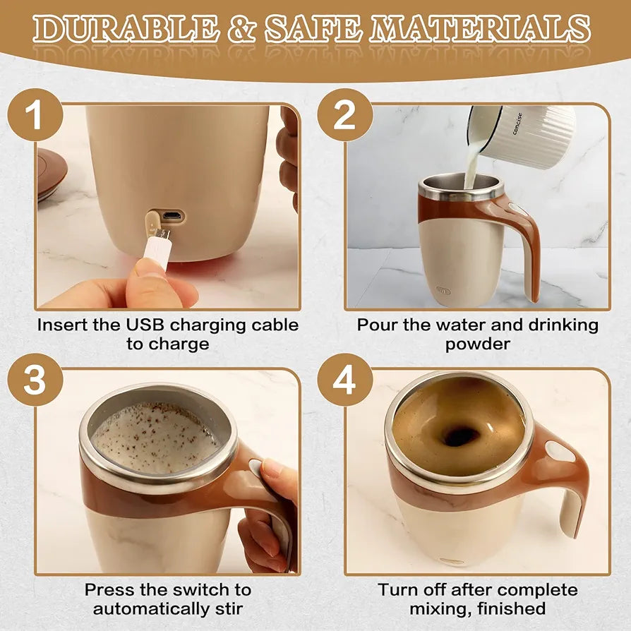 Self Stirring Mug,Rechargeable automatic magnetic Self stirring coffee mug,Rotating Home Office Travel Mixing Cup,To Stir Coffee, Chocolate, Milk, Protein,Cocoa Etc