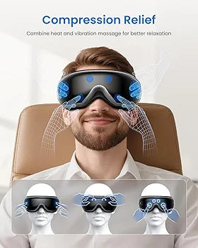 RENPHO Eye Massager with Heat, Birthday Gifts Eye Mask for Mom Dad Women Men Her Him, Heated Eye Mask, Eye Massager for Migraines with Bluetooth Music, Reduce Strain