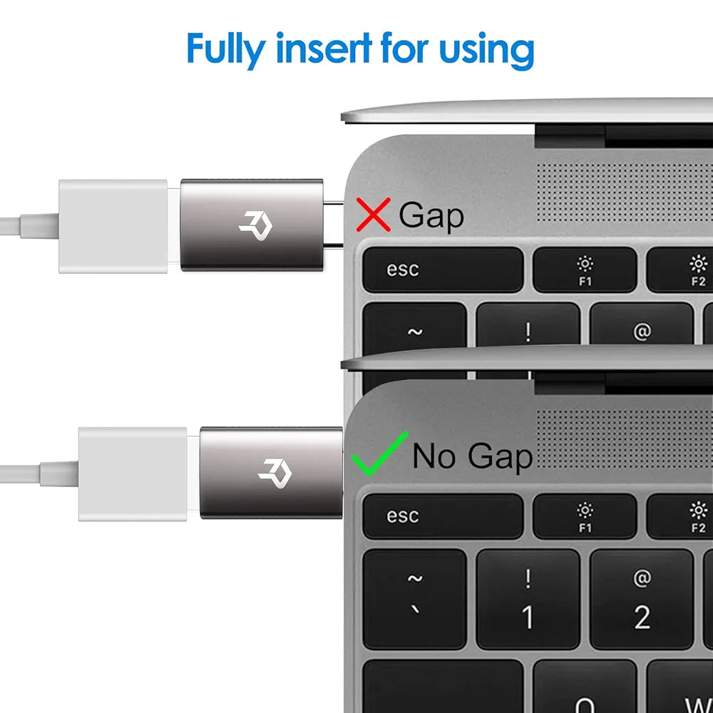 Rankie USB C Adapter Hi-speed USB Type C to USB-A 3.0, 2-Pack, Black