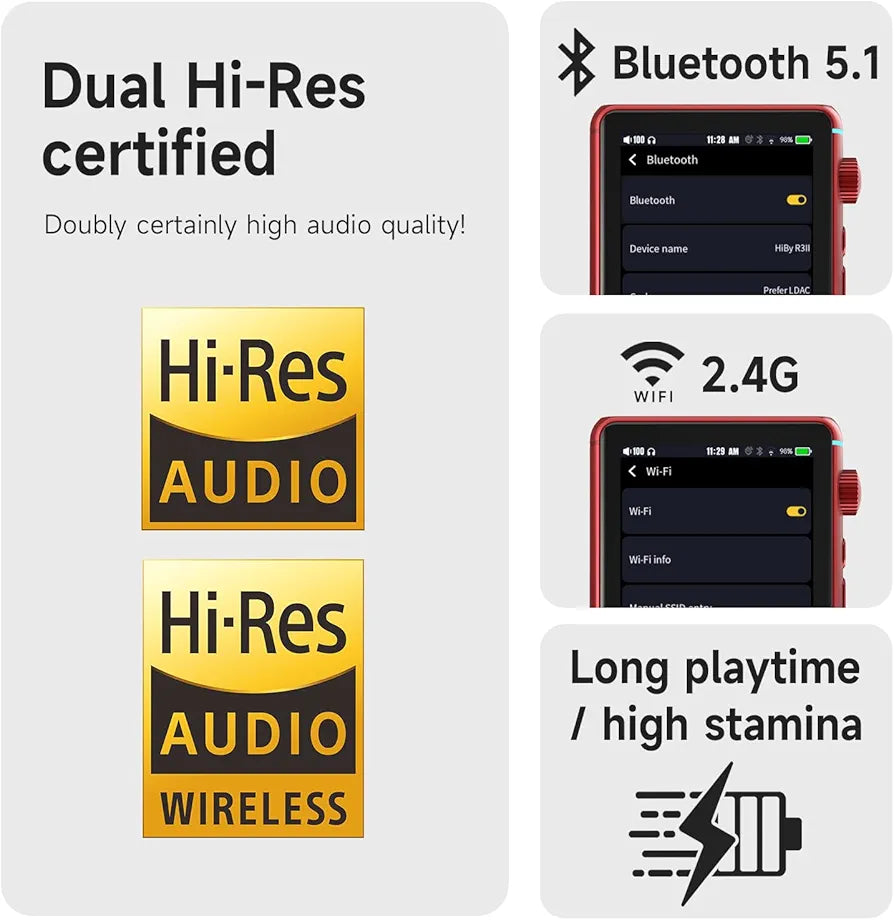 HiBy R3 II / R3 Gen2 MP3 Bluetooth WiFi Music Player Portable HiFi Lossless Digital Audio Player MSEB MQA16X DSD256 DAC Walkman