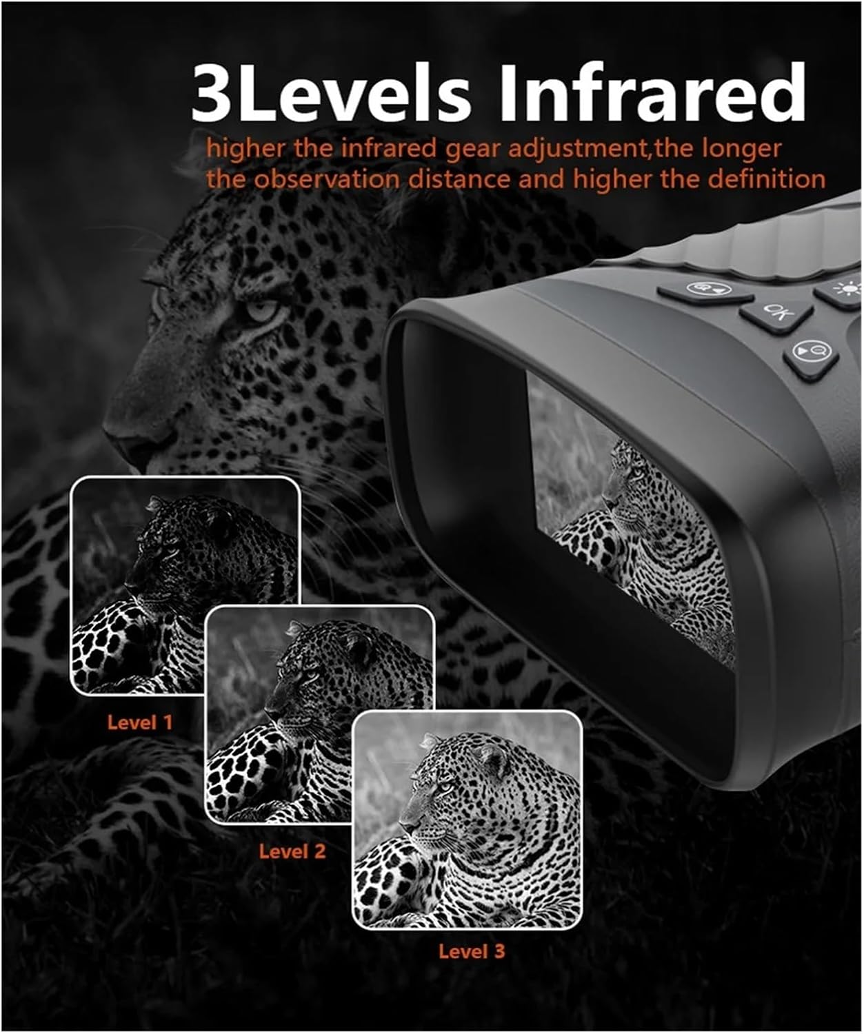 DT39 2.5K U 40M Pixels Binoculars Telescope 4X Optical 8X Zoom Digital 300M Infrared Night Vision for Camping (Color : Green)