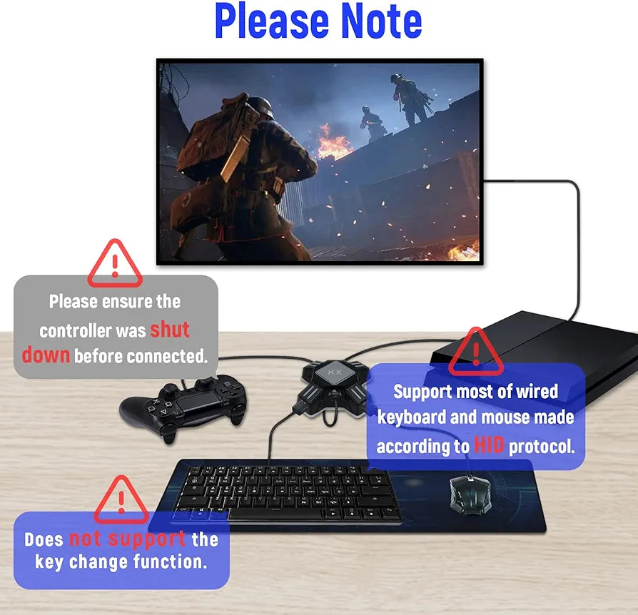 Mcbazel KX Keyboard & Mouse Converter Adapter for N-Switch/PS4/PS3