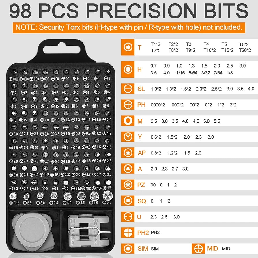 Precision Screwdriver Set, Premium 115 in 1 Magnetic Repair Tool Kit