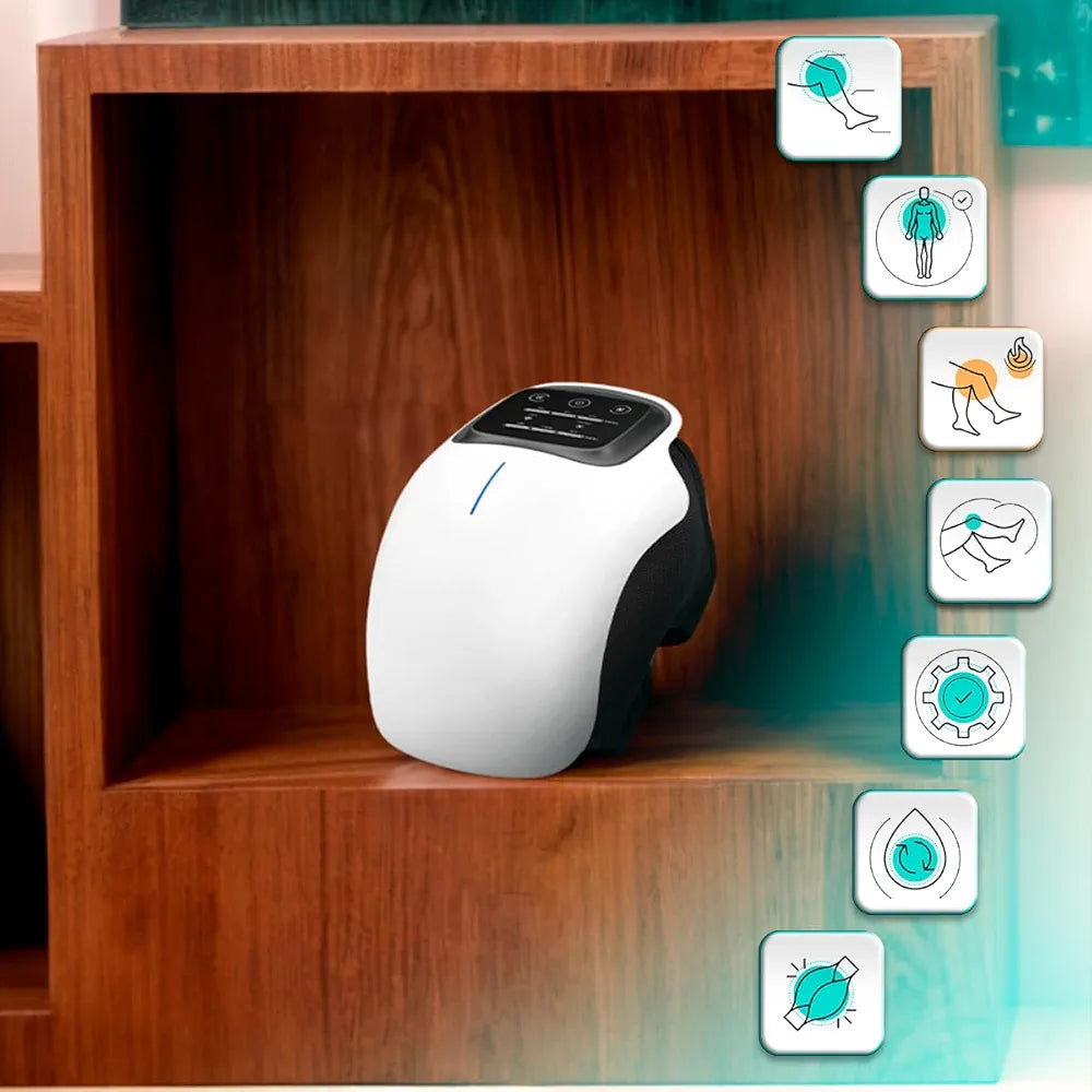 Knee Massager | Infrared Laser Massage I Heat I Vibration | Knee Joint Pain Recovery | Cordless | LED Touch Screen I