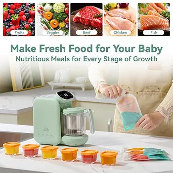 chefhandy Baby Food Maker, 5 in 1 Baby Food Processor, Smart Control Multifunctional Steamer Grinder with Steam Pot, Auto Cooking & Grinding, Baby Food Warmer Mills Machine