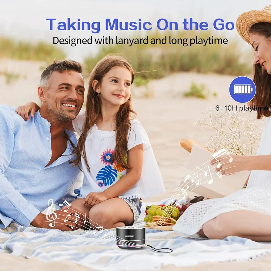LENRUE Portable Bluetooth Speakers,Wireless Speaker with Clear Sound, Long Playtime, Small Mini Metal Speaker