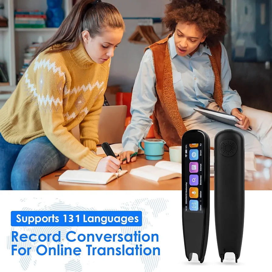 Scan Translator Pen, OCR Digital Reading Pen with 131 Language, Traductor de Idiomas, Smart Pen for Dyslexia Kids Adult, Instant Voice Translator for Study, Travel, Business