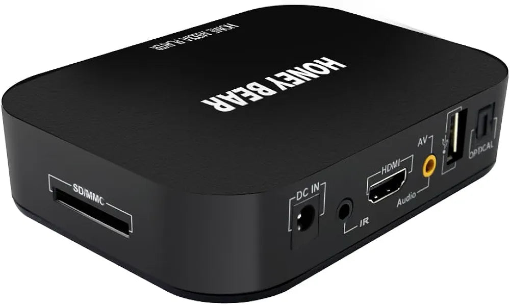 Honey Bear Full HD 1080P Media Player TV BOX For 2TB External Hard Drive, HDMI , AV ,USB, VGA, SD/MMC Port