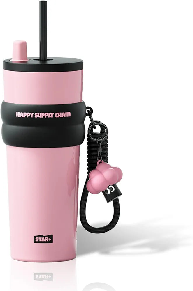 STAR+ (Black Pink) 25.0 fl oz (710 ml) Aurora Dream Straw Cup Water Bottle Tumbler
