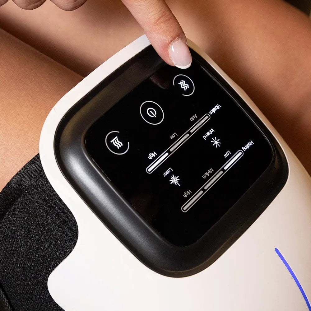Knee Massager | Infrared Laser Massage I Heat I Vibration | Knee Joint Pain Recovery | Cordless | LED Touch Screen I