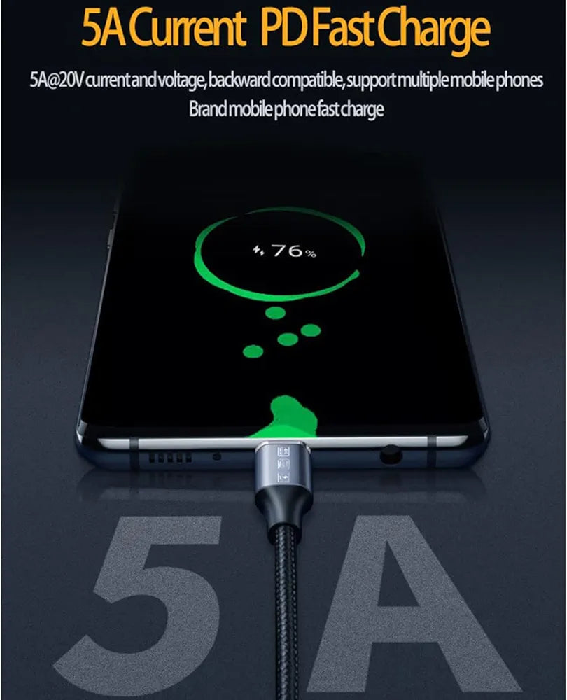 USB C to USB C Cable, 10Gbps 100W USB 3.1 Gen2 Data Cable, PD 3.0 Fast Charging Cable 4K @ 60Hz Video Output for Thunderbolt 3, Laptop, Mobile Phone, Graphics Tablet, Drone, SSD OTG, Monitor, Devices