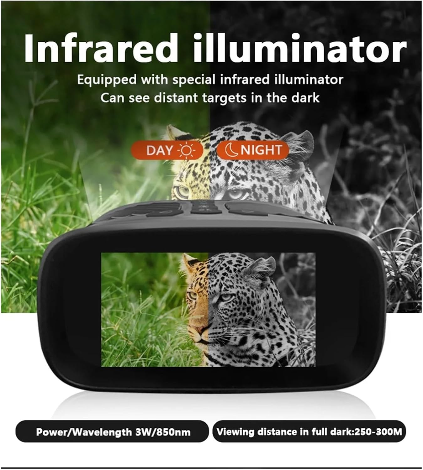 DT39 2.5K U 40M Pixels Binoculars Telescope 4X Optical 8X Zoom Digital 300M Infrared Night Vision for Camping (Color : Green)
