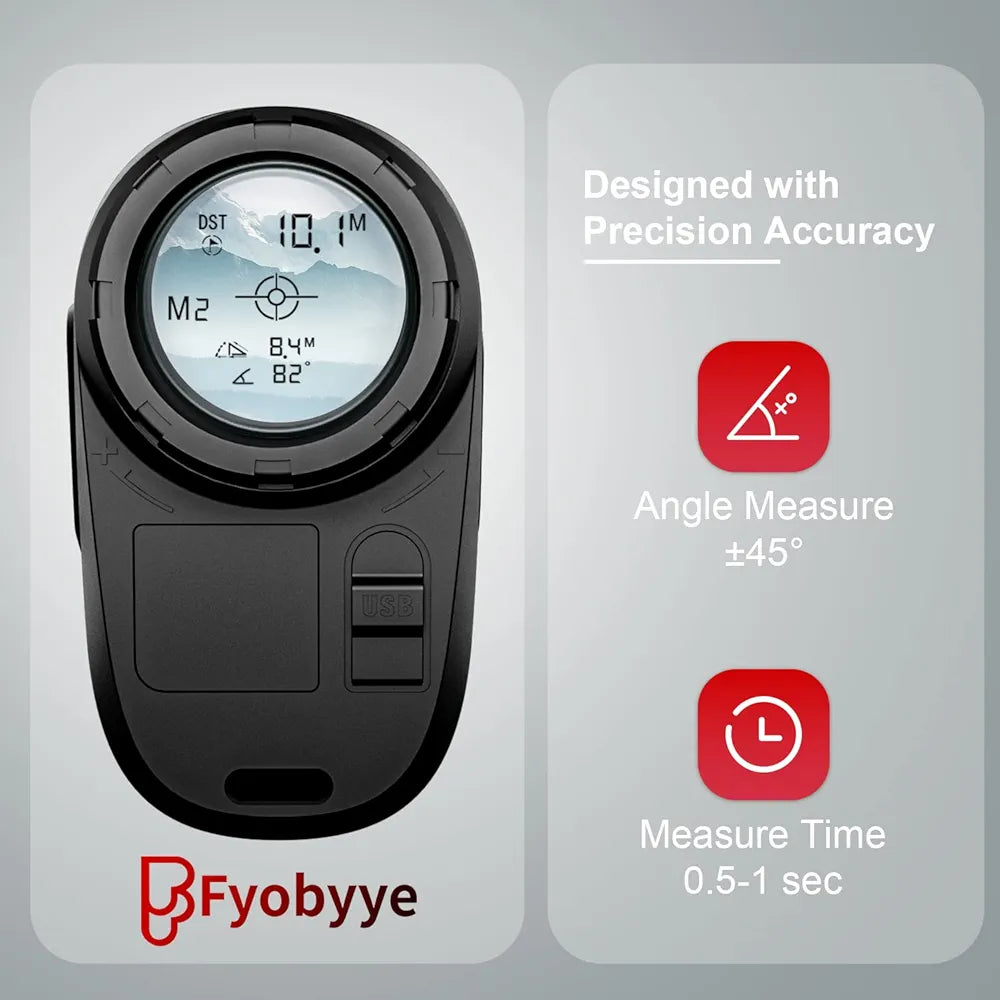 Range Finder Golfing, Fyobyye 800 Yards Golf Hunting Rangefinder with Slope Switch, High Precision Range Finder with Flag Pole Locking Vibration, 6X Magnification Golf Range Finder