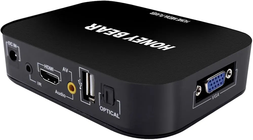 Honey Bear Full HD 1080P Media Player TV BOX For 2TB External Hard Drive, HDMI , AV ,USB, VGA, SD/MMC Port