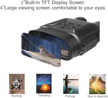 Night Vision Binoculars with 400m/1300ft Viewing Range, 7x31mm Night Vision Goggles with Photos Videos Recorder Function, 2" LCD Infrared Binoculars