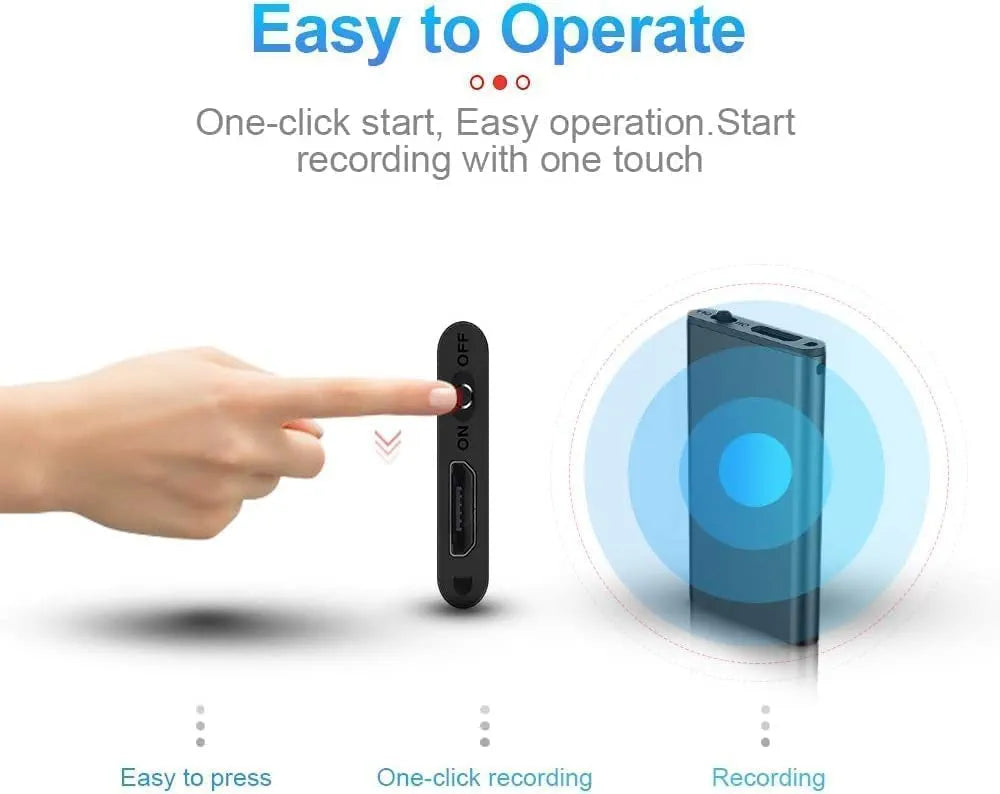 Q1 32GB Professional Mini Voice Recorder, Automatic Voice Activation, Ultra-Sensitive Microphone, Battery 30 Days in Standby, Digital Noise Reduction