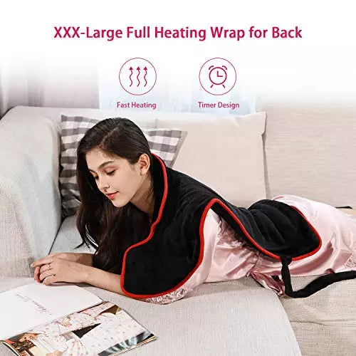 Heating Pad Misiki Electric for Back Pain (33 33 x 23 Inch, Black