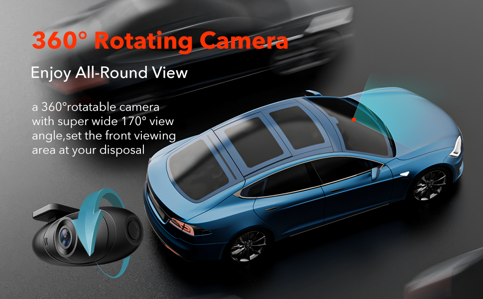 REDTIGER Dash Cam Front WiFi F5,1080P Full HD,Smart Dash Camera for Cars,360 Degree Rotation,APP Control,Loop Recording,G-Sensor,Night Vision,Parking Mode