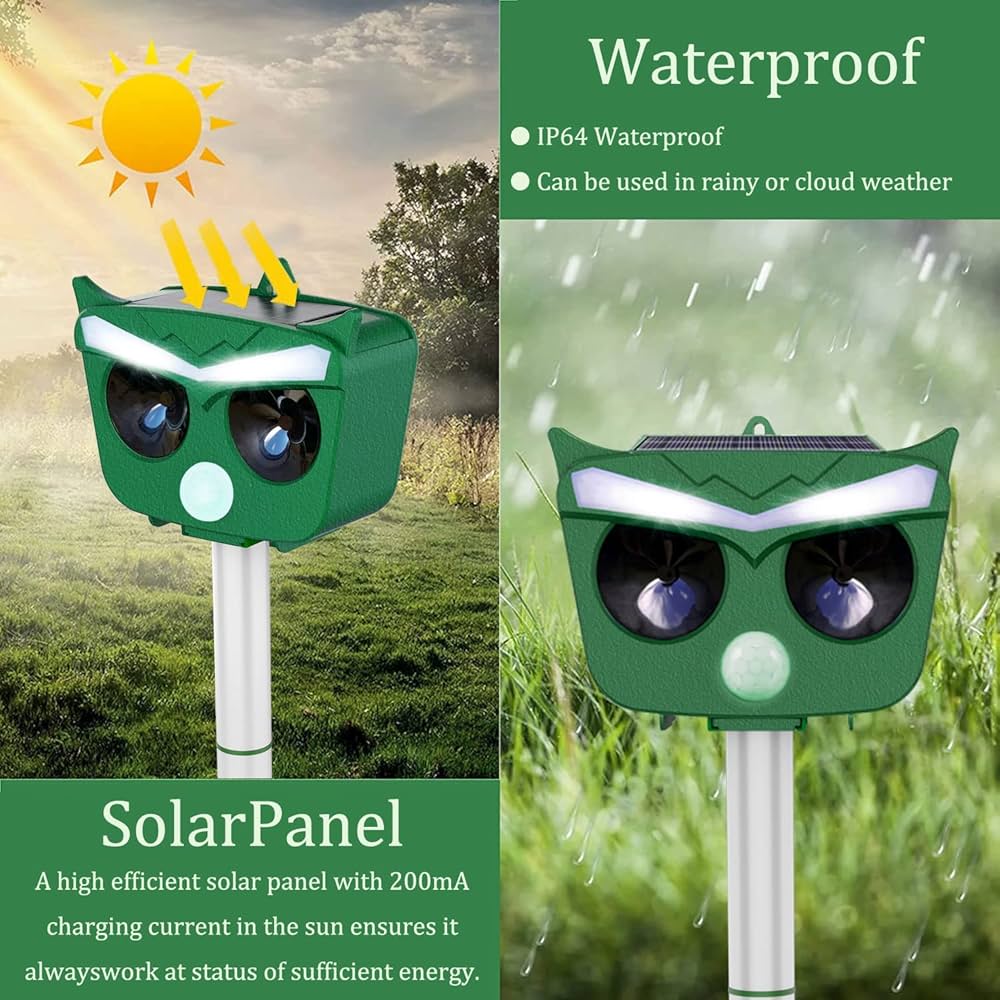 Ultrasonic Solar Animal Repellent