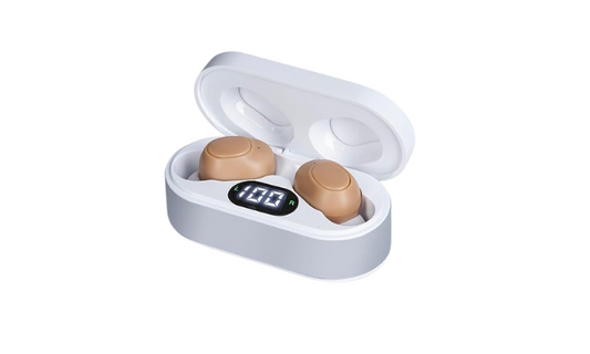 Hearing Aids, Miniature Hearing Amplifiers for Adults with Noise Cancelling, Rechargeable Hearing Aids for Seniors with Crystal Clear Sound, and LED Power Display