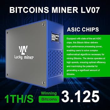 Lucky Bitcoins Solo Miner Machine LV07 1TH/S 25W 2.4GWiFi SHA-256 Asic Chip WiFi