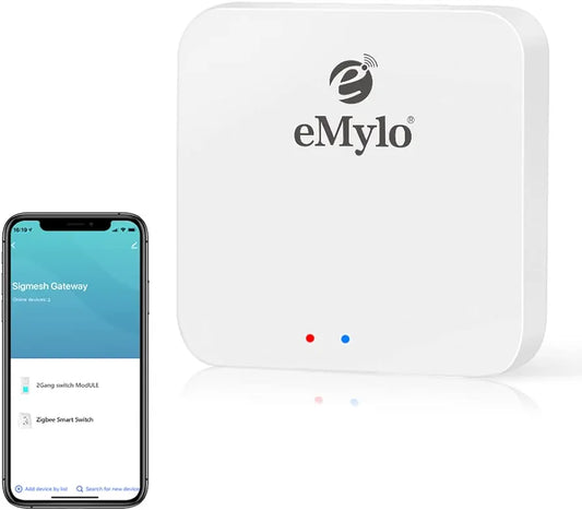 eMylo Zigbee Hub Gateway, 2 in 1 Zigbee 3.0 Bluetooth Tuya Smart Gateway Work with Smart Life and Tuya APP, Compatible with Alexa and Google Assistant, Only Support Tuya Smart Devices