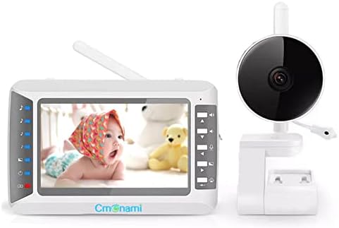 Cmonami 2.4GHz Wireless Baby Video Monitor with Camera and Audio, 4.3" Oversized LCD Screen/Two-Way Talk/Night Vision/Cradle Songs/Anti-Hack Encryption