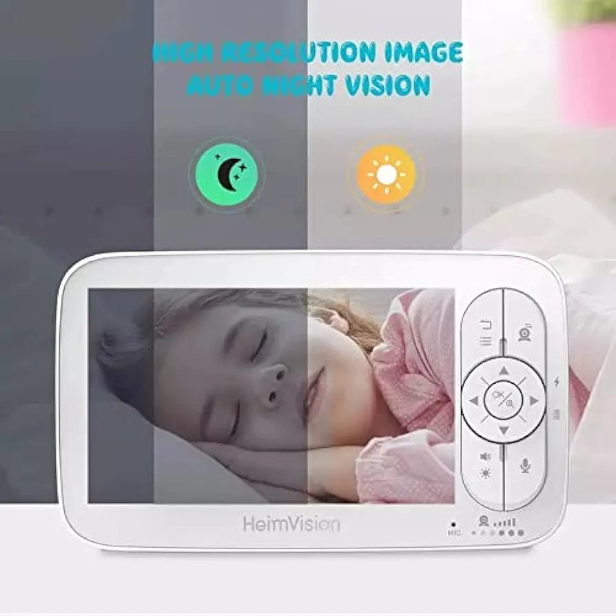 HM136 5.0 Inch Baby Monitor with Camera Wireless Video Nanny 720P HD Security Night Vision Temperature Sleep Camera