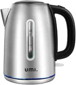 Amazon Brand – Umi Electric Kettle 2200 W Fast Boiling 1.7 Litre Cordless Kettle with Illumination LED Lighting, Strix Controller, Dry Boil Protection, Stainless Steel