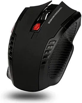 Wireless 2.4GHz Optical Mouse Game Mice with USB Receiver Mause for PC Office Laptops (Black)