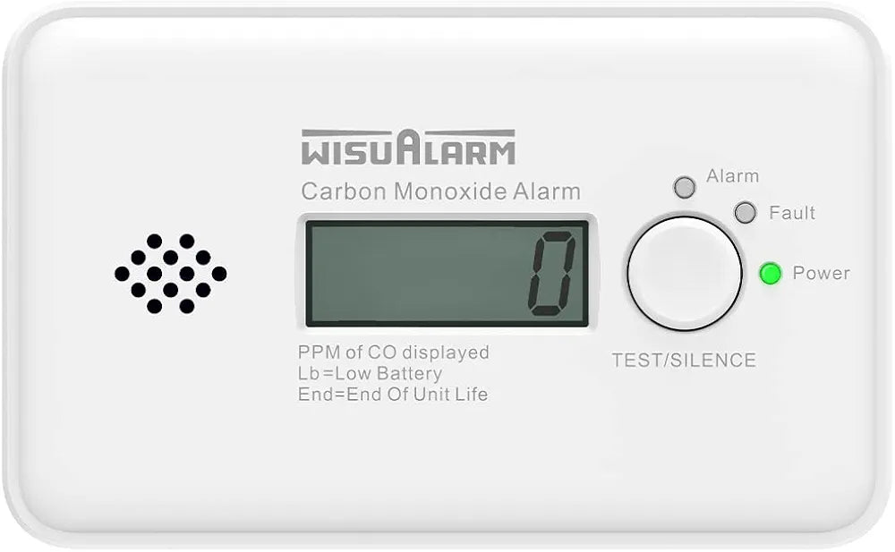 WisuAlarm GC20-B Carbon monoxide detector - 10 year battery - 10 years Figaro sensor - LCD display - European standard