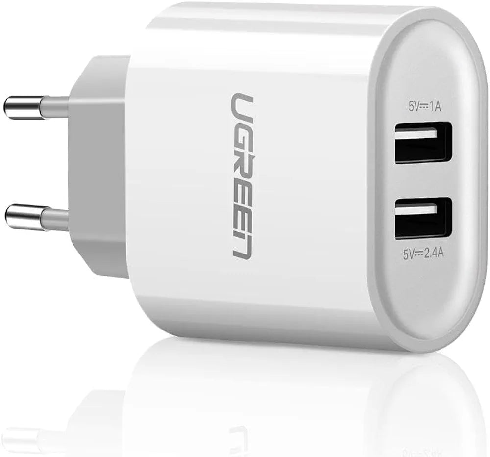 UGREEN Caricatore USB 2 Port 17W 5V 3.4A  USB  iPhone XS Max XR X 8 7 6 iPad Pro Mini Smartphone Samsung S10 S9 S8 A50 A8 A7 J6 M20 Huawei P20 Lite Mate 20 Lite