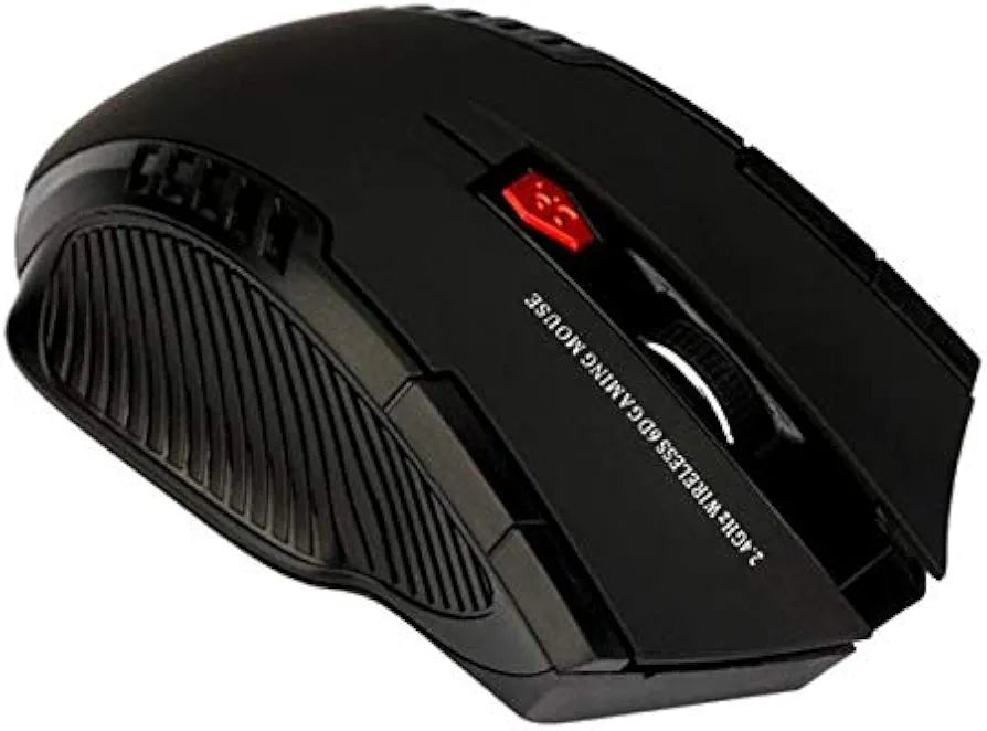 Wireless 2.4GHz Optical Mouse Game Mice with USB Receiver Mause for PC Office Laptops (Black)