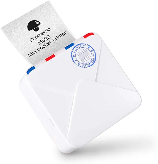 Phomemo M02S Mini Bluetooth Pocket Printer- 300dpi Thermal Mobile Printer Compatible with iOS & Android for Plan Journal, Organization,Study Notes,Working Assistance, Photos Printing, Gift, White