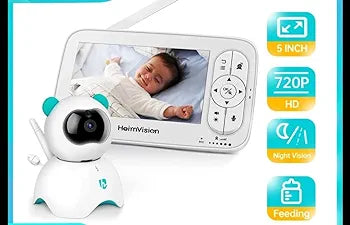 HM136 5.0 Inch Baby Monitor with Camera Wireless Video Nanny 720P HD Security Night Vision Temperature Sleep Camera