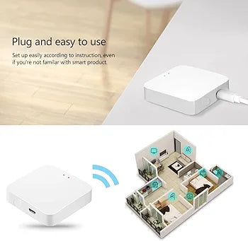 eMylo Zigbee Hub Gateway, 2 in 1 Zigbee 3.0 Bluetooth Tuya Smart Gateway Work with Smart Life and Tuya APP, Compatible with Alexa and Google Assistant, Only Support Tuya Smart Devices