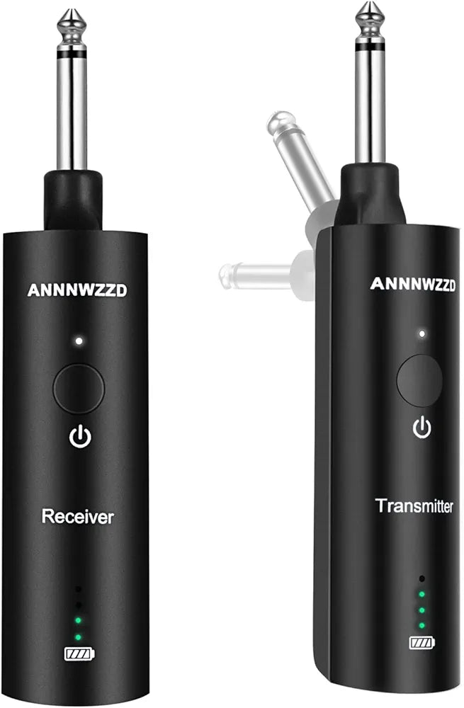 ANNNWZZD Wireless Guitar System Transmitter and Receiver,Rechargeable Audio Wireless Transmitter Receiver for Guitar Bass Electric Instruments