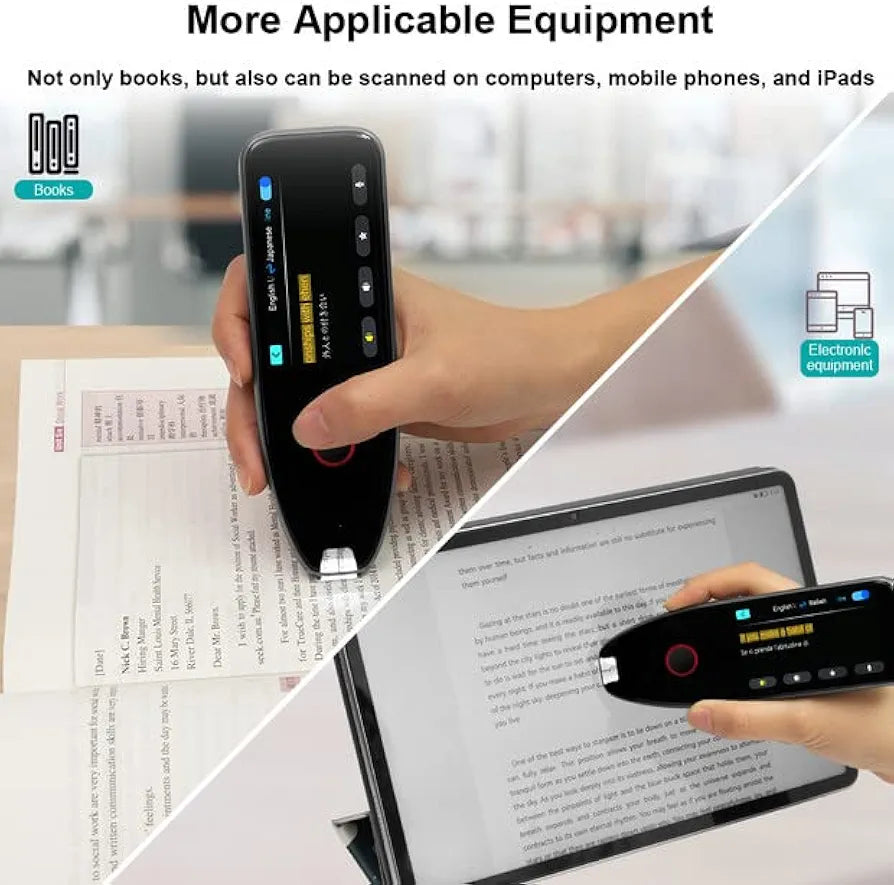 Translator Voice Translator Device, 112 Languages Translation Device, Text-to-Speech Scanner Reader Pen, AI Voice and Photo Translator, OCR/Wi-Fi, Voice Translator for Business Meeting Travel Learning