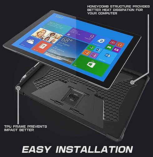 SUPCASE [UB PRO Series] Full-Body Kickstand Rugged Protective Case for Surface Pro 7/Pro 6 Case Microsoft Surface Pro 7/Pro 6/Pro 5/Pro 4/Pro LTE (Black)