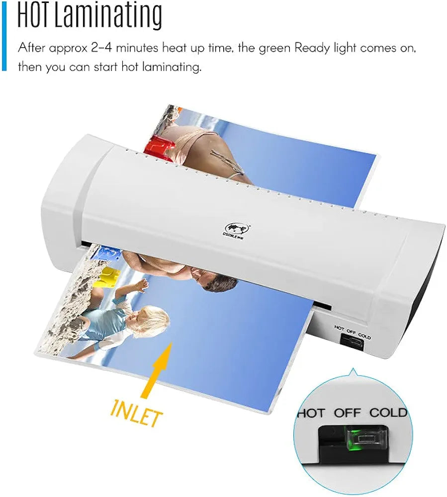 Laminating machine，SL200 Laminator Machine Hot and Cold Laminating Machine Two Rollers A4 Size for Document Photo Picture Credit Card Home School Office Electronics Supplies